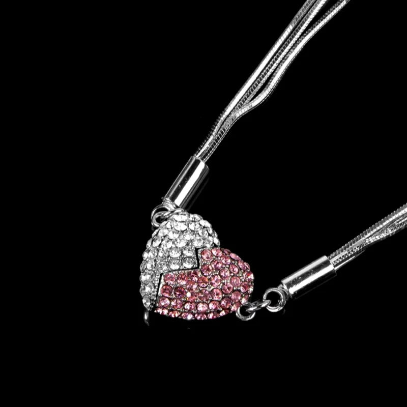 Collares magnéticos de amor rosa plateados